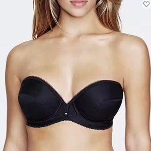 Dominique 40C Black Strapless Bra NWT